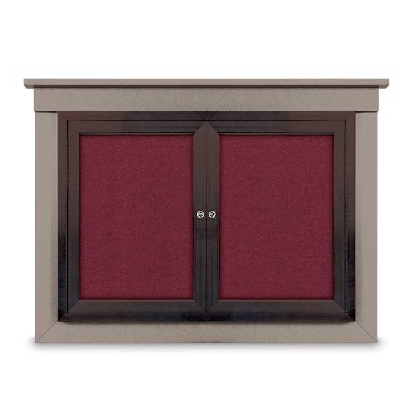 United Visual Products 36"x36" 1-Door Enclosed Letterboard, Green Felt/Lt Oak UV2623O-LTOAK-GREEN - main